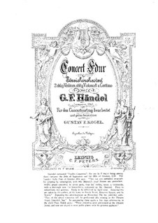 Concerto Grosso No.2 in F Major, HWV 320: Full score by Georg Friedrich Händel