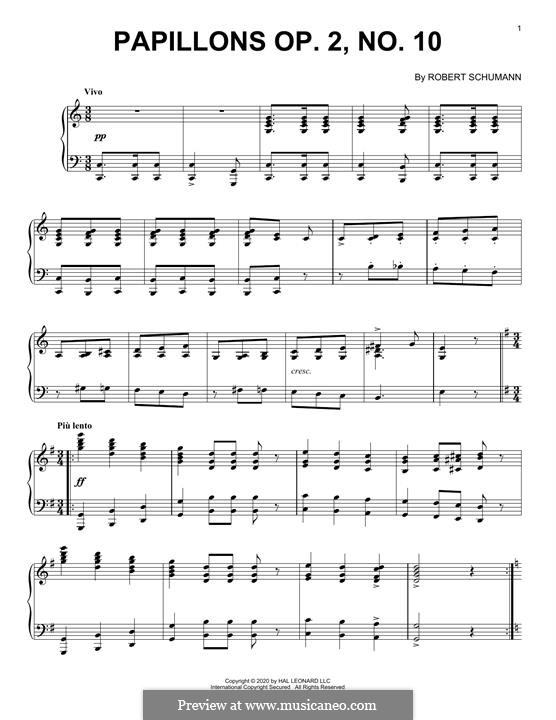Papillons, Op.2: No.10 Waltz Vivo by Robert Schumann