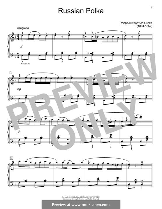 Polka in D Minor: For piano by Mikhail Glinka