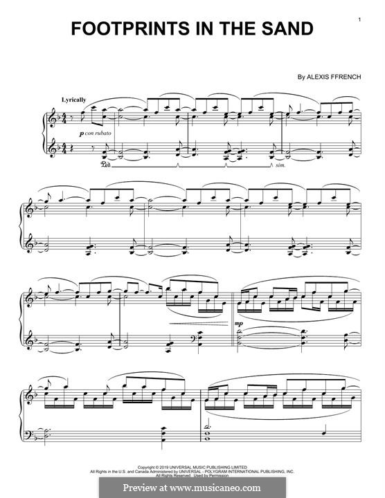 Footprints In The Sand by A. Ffrench sheet music on MusicaNeo