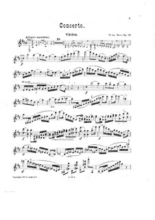Violin Concerto in D Major, Op.30: Solo part by William ten Have