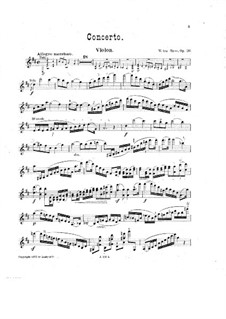 Violin Concerto in D Major, Op.30: Solo part by William ten Have