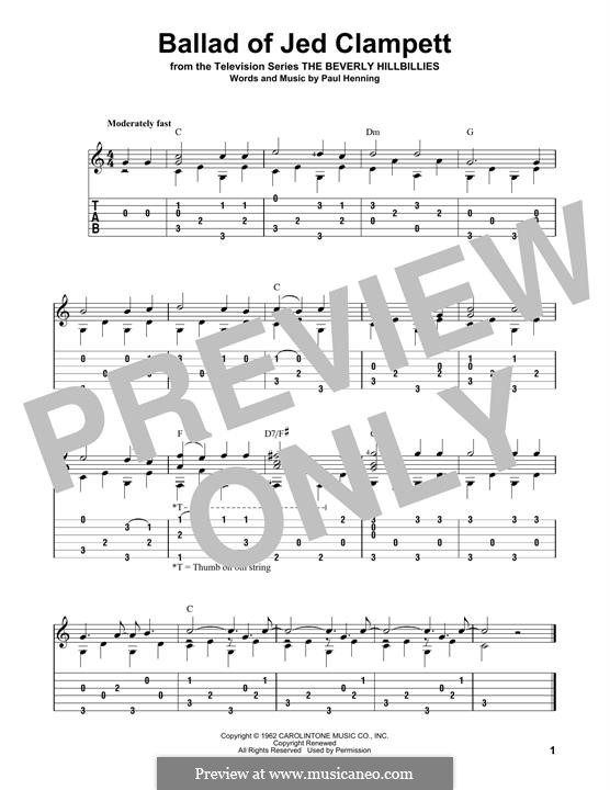 Ballad of Jed Clampett (from The Beverly Hillbillies): For guitar by Paul Henning