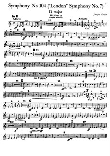 Symphony No.104 in D Major 'London', Hob.I/104: Trumpet II part by Joseph Haydn