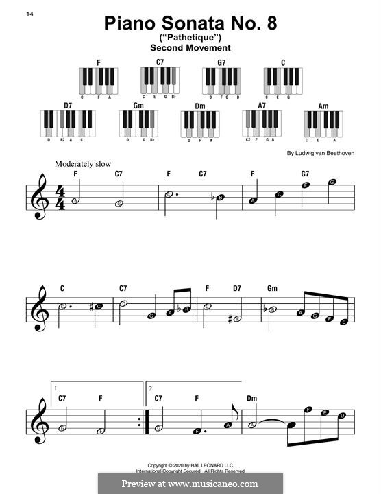 Movement II (Printable scores): For a single performer by Ludwig van Beethoven