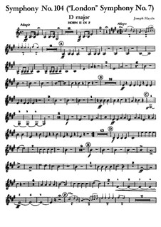 Symphony No.104 in D Major 'London', Hob.I/104: Horn II part by Joseph Haydn