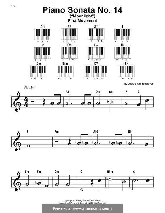 Movement I (Printable scores): Theme by Ludwig van Beethoven