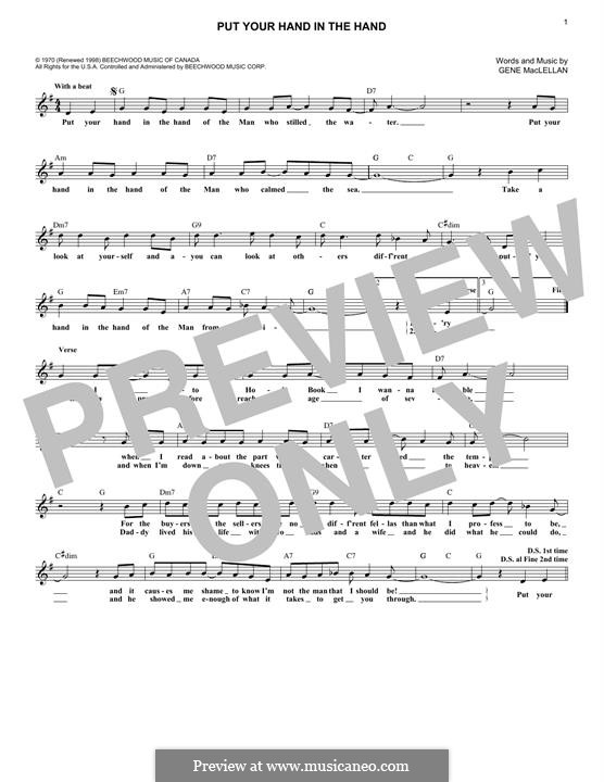 Put Your Hand in the Hand (Ocean): For keyboard by Gene MacLellan