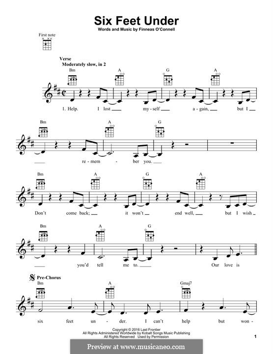 Six Feet Under (Billie Eilish): For ukulele by Finneas O'Connell