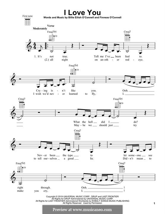 I Love You: For ukulele by Finneas O'Connell, Billie Eilish