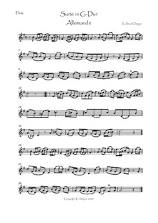 Suite in G-Dur für Flöte & Cembalo: Allemande – Flötenstimme by Eckhard Deppe