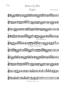 Suite in G-Dur für Flöte & Cembalo: Gigue – Flötenstimme by Eckhard Deppe