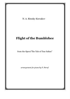 Flight of the Bumblebee: For piano solo by Nikolai Rimsky-Korsakov