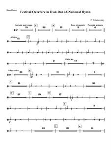 Festival Overture on the Danish National Anthem, TH 41 Op.15: Bass drum part by Pyotr Tchaikovsky