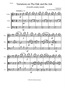Variations on The Oak and the Ash (A north country Maid): For string trio by folklore