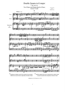 Double Sonata in F major for Two Flutes and Harpsichord (or Piano), RV Anh 101: Double Sonata in F major for Two Flutes and Harpsichord (or Piano) by Antonio Vivaldi