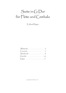 Suite in G-Dur für Flöte & Cembalo: Partitur by Eckhard Deppe