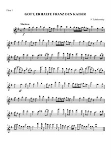 Austrian National Hymn, for orchestra, Hob.XXVIa/43: Flute I part by Joseph Haydn