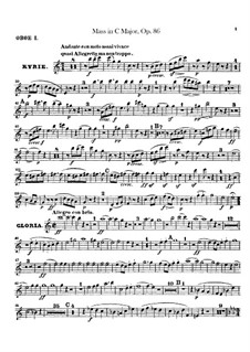 Mass in C Major, Op.86: Oboes I, II parts by Ludwig van Beethoven