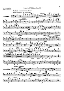 Mass in C Major, Op.86: Bassoons I, II parts by Ludwig van Beethoven