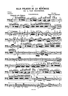 String Trio No.2 in D Major 'Serenade', Op.8: Movement IV, for violin (or cello, or flute) and piano – cello part by Ludwig van Beethoven