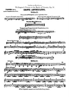 Wellington's Victory, or the Battle of Vitoria, Op.91: Trumpets in C, in Es parts by Ludwig van Beethoven