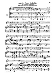 An die ferne Geliebte (To the Distant Beloved), Op.98: Piano-vocal score by Ludwig van Beethoven