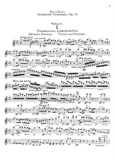 Symphonie fantastique (Fantastic Symphony), H.48 Op.14: Violins I part by Hector Berlioz