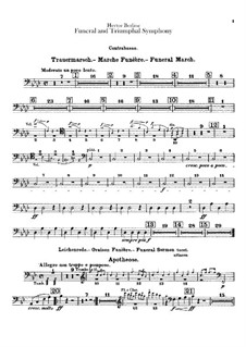 Grand Funeral and Triumphal Symphony, H.80 Op.15: Double bass part by Hector Berlioz