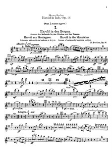 Harold en Italie, H.68 Op.16: Oboes and cor anglais parts by Hector Berlioz