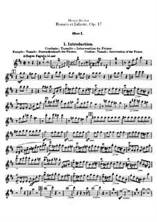 Roméo et Juliette (Romeo and Juliet), H.79 Op.17: Oboes and cor anglais parts by Hector Berlioz