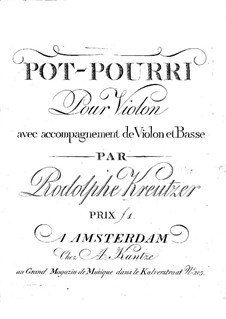Potpourri No.2 for Two Violin and Cello: Violin I Part by Rodolphe Kreutzer
