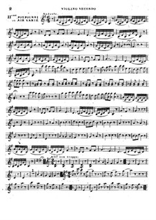 Potpourri No.2 for Two Violin and Cello: Violin II Part by Rodolphe Kreutzer