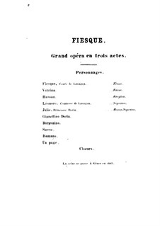 Fiesque (The Genoese Conspiracy): For voices and piano by Édouard Lalo