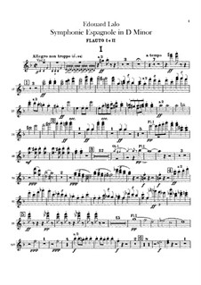 Spanish Symphony in D Minor, Op.21: Flutes parts by Édouard Lalo