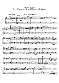 Les Troyens (The Trojans), H.133 Op.29: Act IV 'Royal Hunt and Storm' – trombones and ophicleide (or tuba) parts by Hector Berlioz