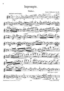 Impromptu for Violin and Piano, Op.32: Solo part by Gustav Hollaender