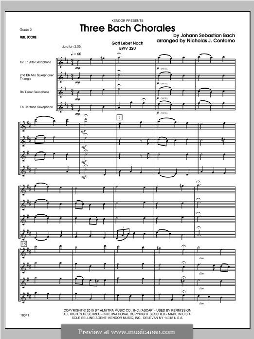 Three Bach Chorales: Full Score by Johann Sebastian Bach