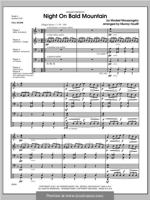 Night on Bald Mountain: For percussion – full score by Modest Mussorgsky