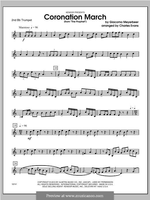 Le prophète (The Prophet): Coronation March, for winds – Trumpet 2 part by Giacomo Meyerbeer
