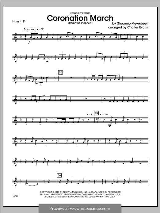 Le prophète (The Prophet): Coronation March, for winds – Horn part by Giacomo Meyerbeer