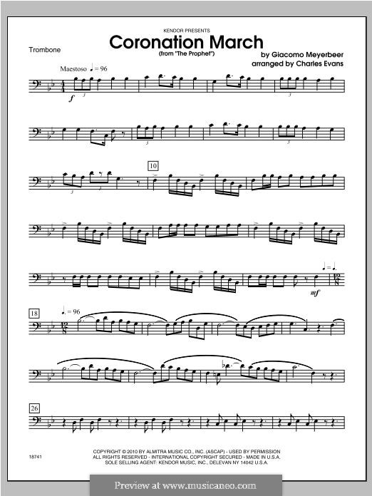 Le prophète (The Prophet): Coronation March, for winds – Trombone part by Giacomo Meyerbeer
