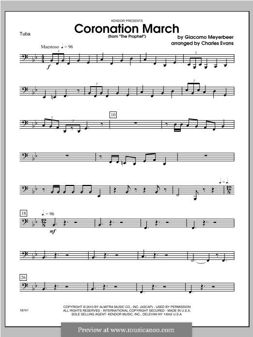 Le prophète (The Prophet): Coronation March, for winds – Tuba part by Giacomo Meyerbeer