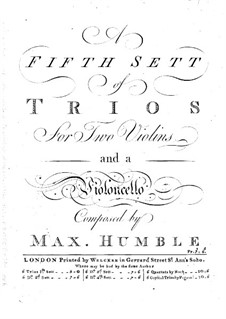 Six Trio Sonatas for Strings: Violin I part by Maximilian Humble