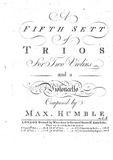 Six Trio Sonatas for Strings: Cello part by Maximilian Humble