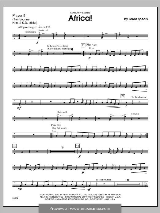 Africa!: Percussion 5 by Jared Spears