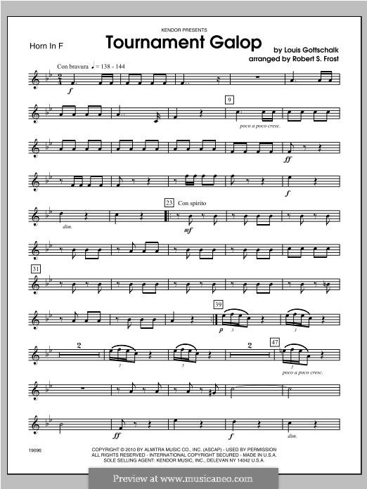 Tournament Galop: For brass band – Horn part by Louis Moreau Gottschalk