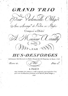 String Trio in E Flat Major, Op.15: Basso continuo part by Pierre Louis Hus-Desforges