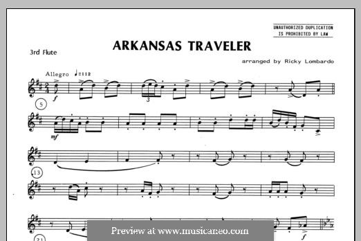 Arkansas Traveler: For trio flutes – Flute 3 part by folklore