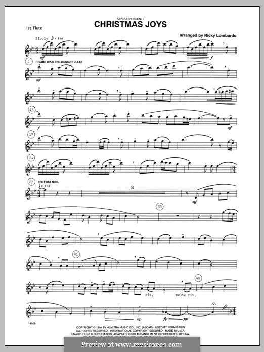 Christmas Joys, for flutes: Flute 1 part by folklore